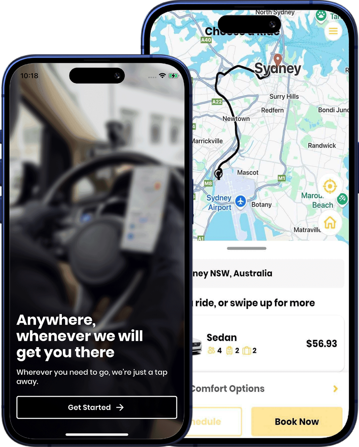 TipTop ride hailing app with live trip dispatching.
